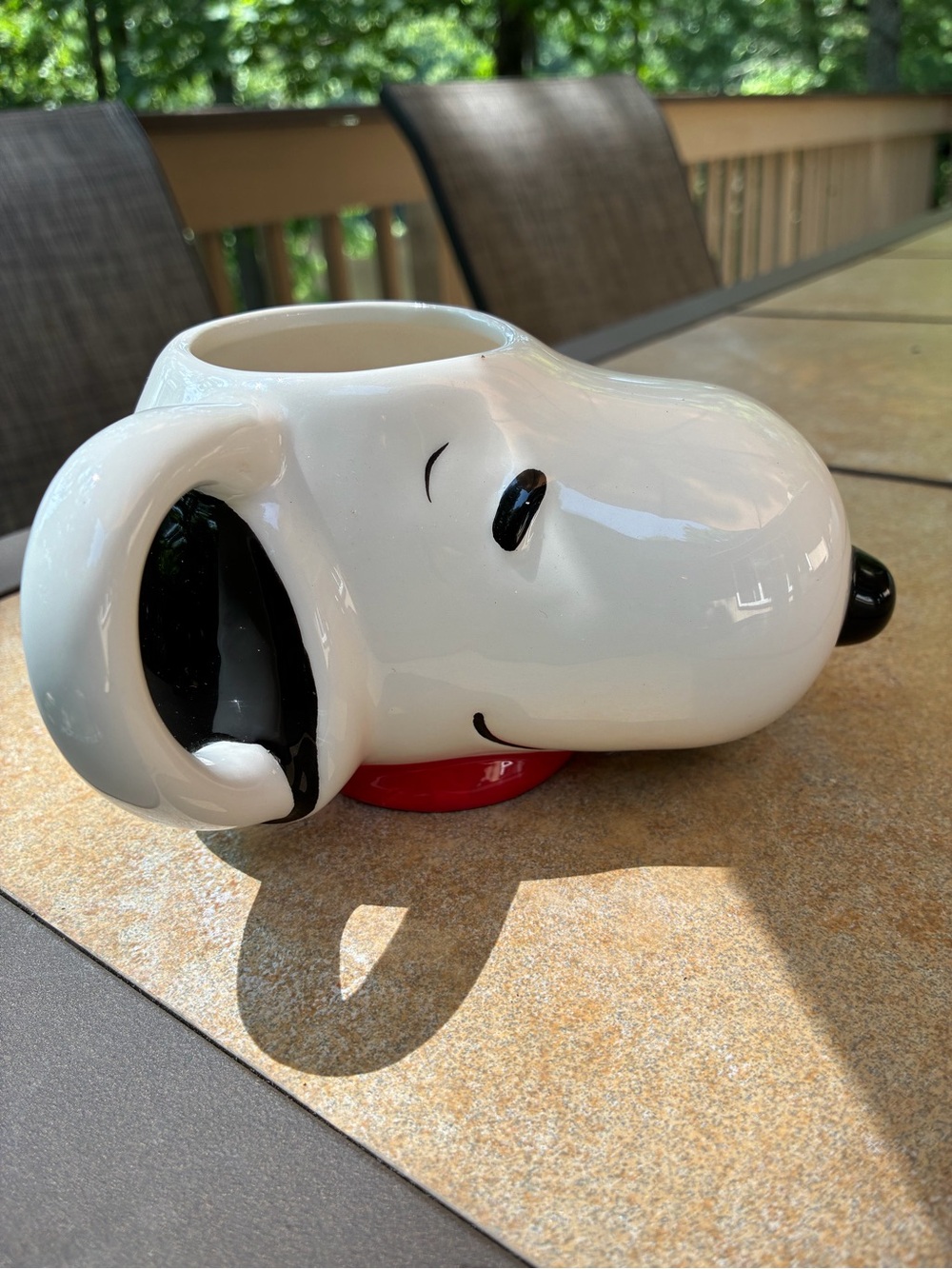 Peanuts Snoopy Head Mug - White, Black, Red